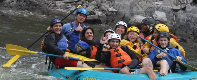 a group of people enjoying Missoula Rafting