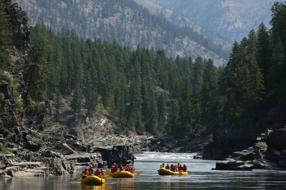 Scenic river float trip near Missoula - on the Blackfoot River