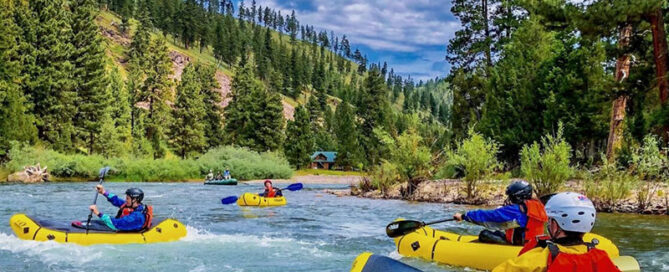 Missoula scenic raft tour on a beautiful summer day